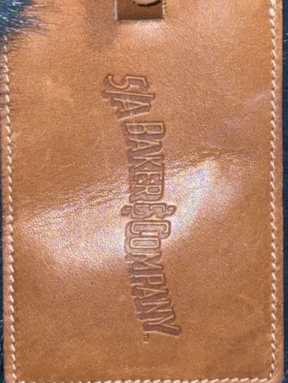 5A Baker & Company Tan Leather Travel Luggage Tag